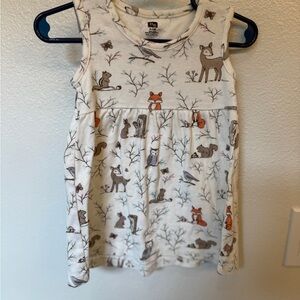 Cream Forest Animal Kids Tank Top